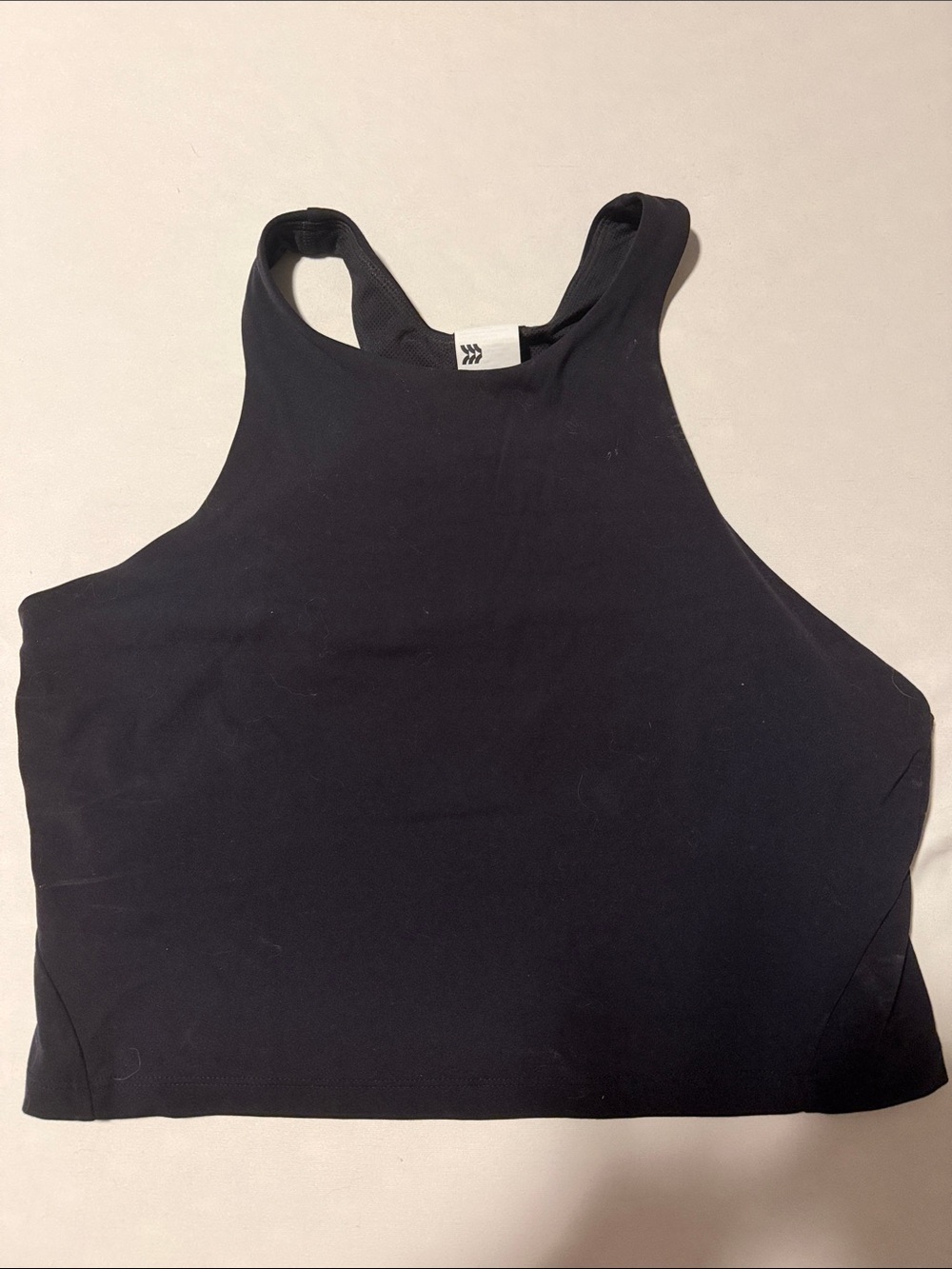 all in motion Black High-Neck Cropped Tank